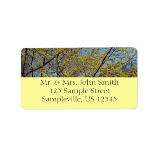 Cornelian Cherry Dogwood and Blue Sky Floral Label