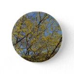 Cornelian Cherry Dogwood and Blue Sky Floral Pinback Button