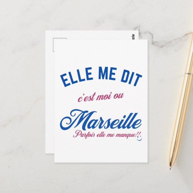 Cornelian Choice: Love or Marseille" Postcard (Front/Back In Situ)