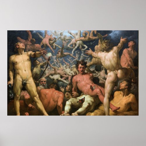 Cornelis van Haarlem _ The Fall of the Titans Canv Poster