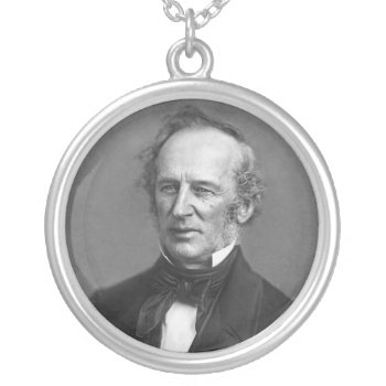 Cornelius Vanderbilt Daguerreotype Portrait Silver Plated Necklace by allphotos at Zazzle
