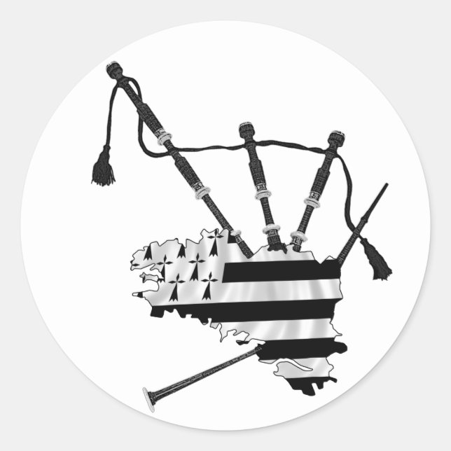 Cornemuse Bretonne Classic Round Sticker (Front)