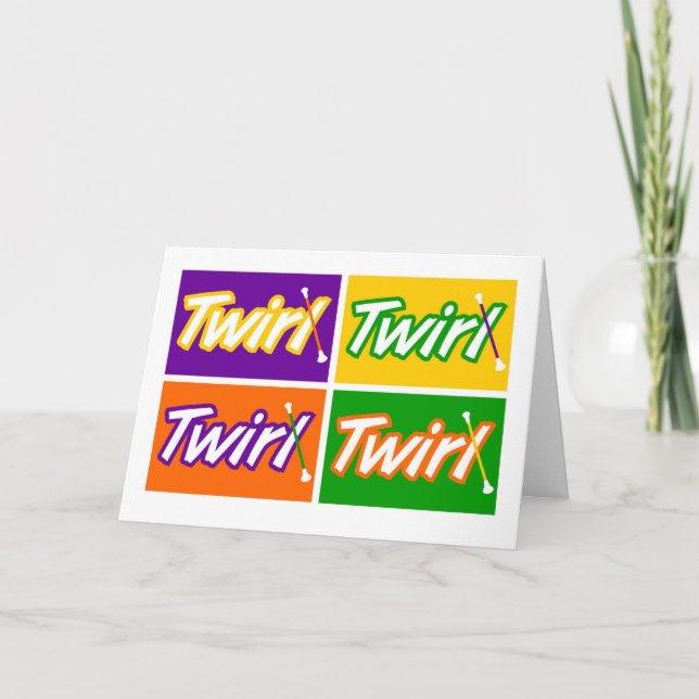 "CORNER BLOCKS TWIRL" Note Card (Front)
