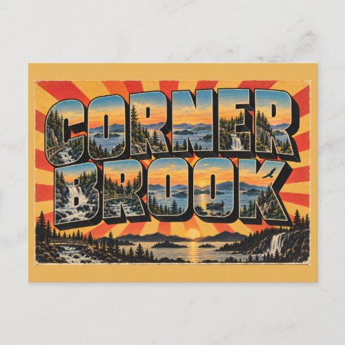Corner Brook NL Trails Bay Mountains Art Postcard