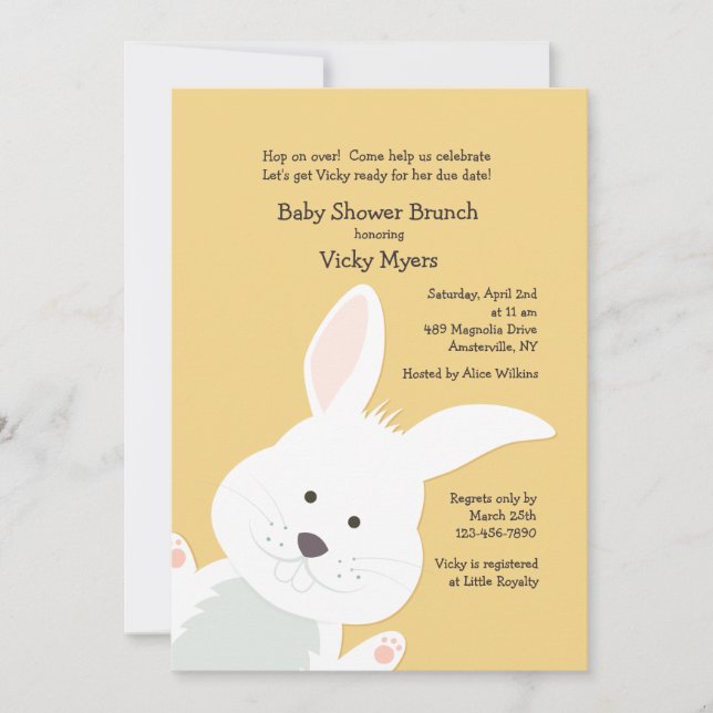 Corner Bunny Invitation (Front)