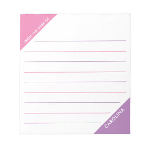 Corner Colorblock Pink Purple From the Desk of Notepad