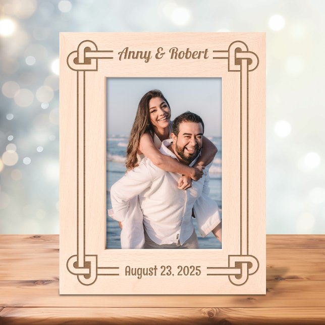 Corner Heart Shaped Knot Frame Wedding 5x7 Engraved Frames (Creator Uploaded)