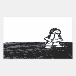 corner kid rectangular sticker