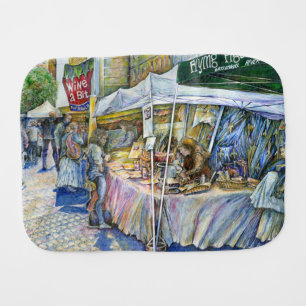 Corner of Flying Pig Farm and Wine a Bit. Baby Burp Cloth