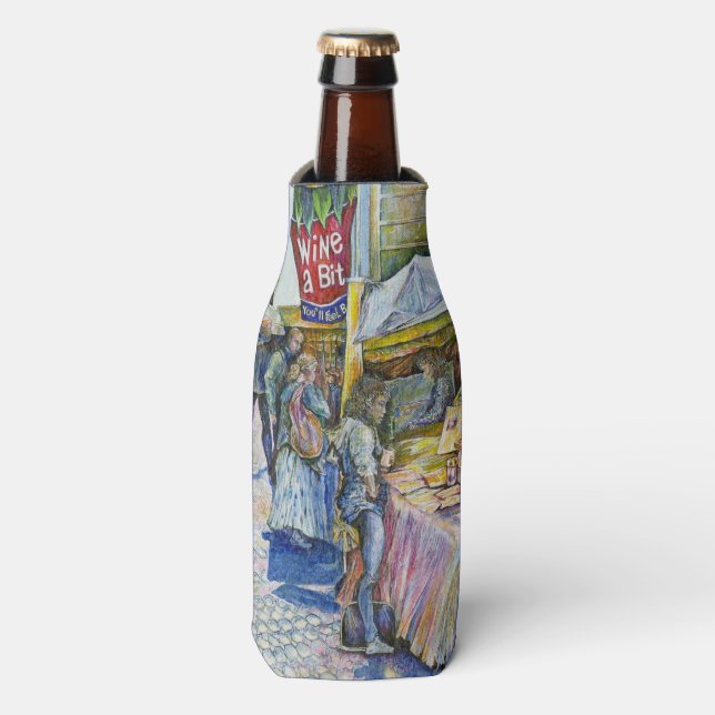 Corner of Flying Pig Farm and Wine a Bit. Bottle Cooler (Bottle Front)