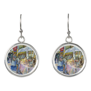 Corner of Flying Pig Farm and Wine a Bit. Earrings