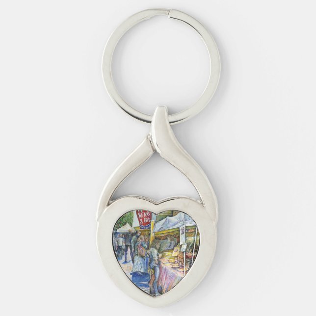 Corner of Flying Pig Farm and Wine a Bit. Keychain (Front)