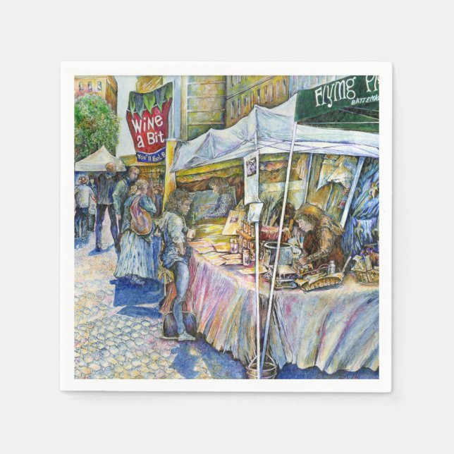 Corner of Flying Pig Farm and Wine a Bit. Napkins (Front)