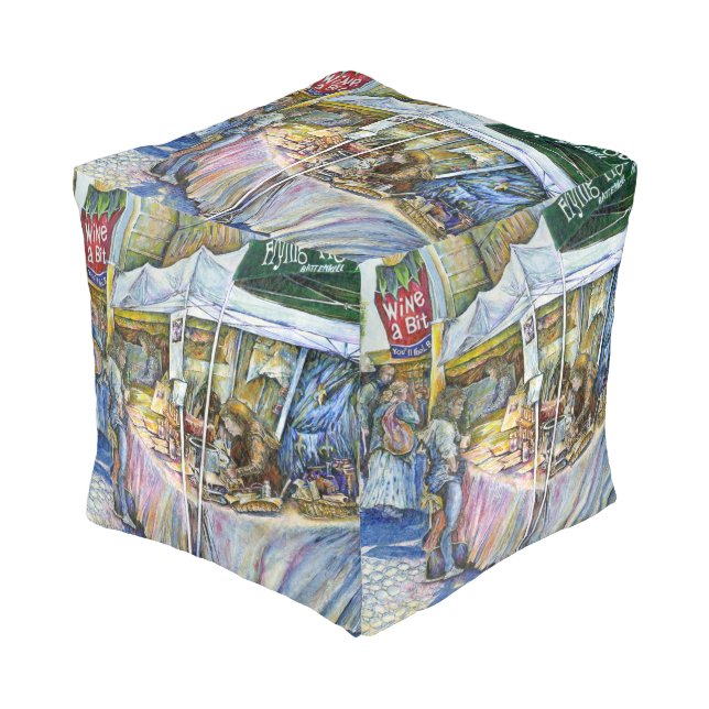 Corner of Flying Pig Farm and Wine a Bit. Pouf (Angled Front)