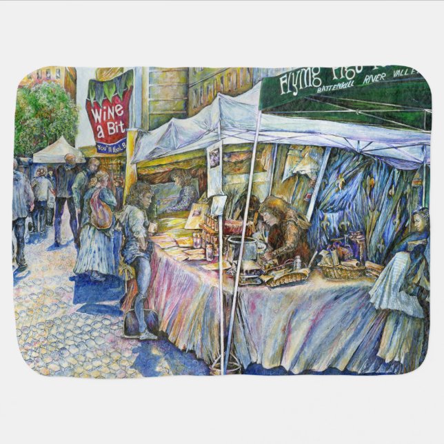 Corner of Flying Pig Farm and Wine a Bit. Receiving Blanket (Horizontal)