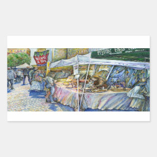 Corner of Flying Pig Farm and Wine a Bit. Rectangular Sticker