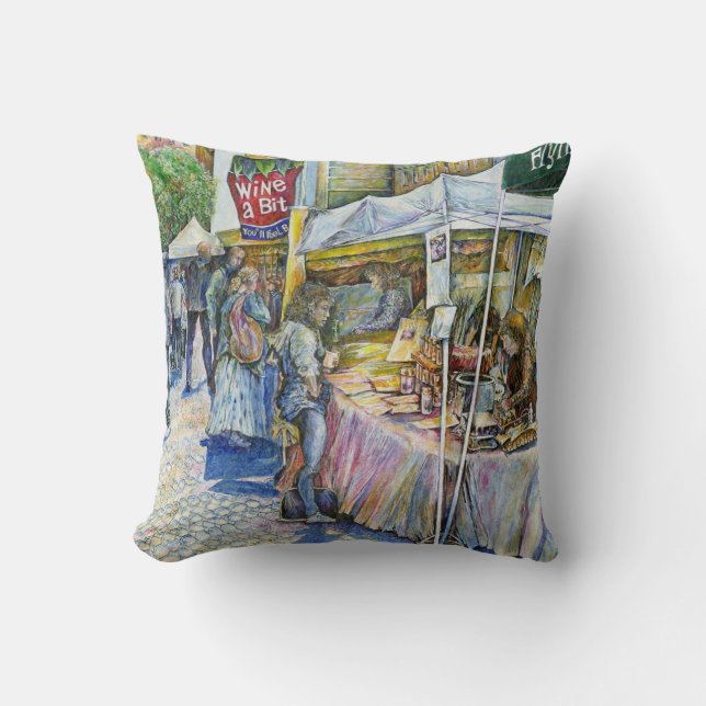 Corner of Flying Pig Farm and Wine a Bit. Throw Pillow (Front)