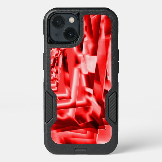 Corner of inclined squares, showy red to whitish otterbox iPhone case (Back)
