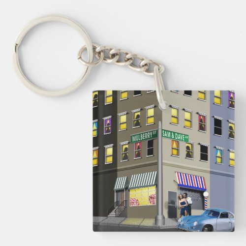 Corner of Mulberry St and Sam  Dave Ave Keychain