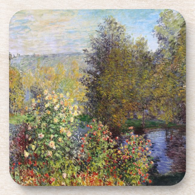 Corner of the Garden at Montgeron - Claude Monet Beverage Coaster (Front)