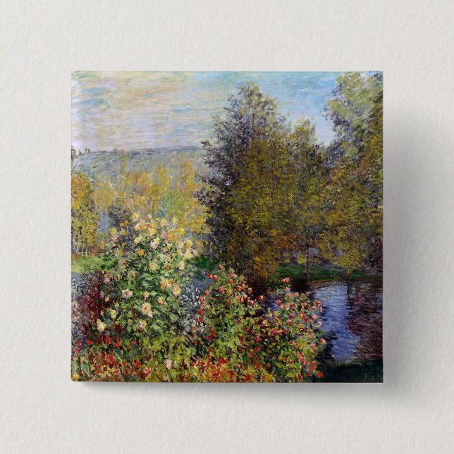 Corner of the Garden at Montgeron - Claude Monet - Button (Front)