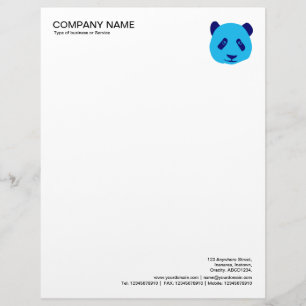 Corner Photo - Panda - Blue Letterhead