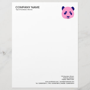 Corner Photo - Panda - Pink Letterhead