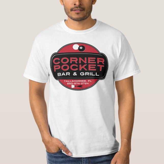 Corner Pocket Bar and Grille - RED T-Shirt (Front)