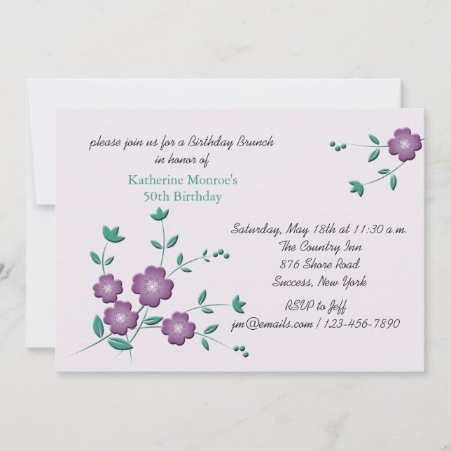 Corner Posies Invitation (Front)