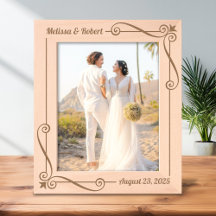 Corner Swirl Frame Couple Wedding Anniversary 8x10
