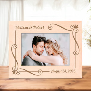 Corner Swirls Frame Couple Wedding Anniversary 7x5