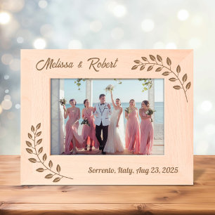 Corner Wreath Branch Couple Wedding 7x5 Engraved Frames