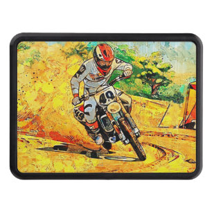 Cornering Hard - Motocross Racer Hitch Cover