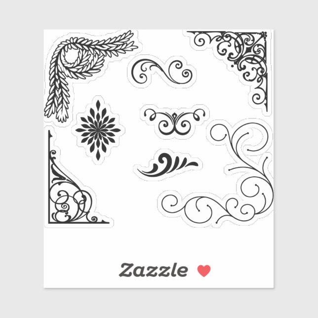 corners-flourish-scroll-frame sticker (Sheet)