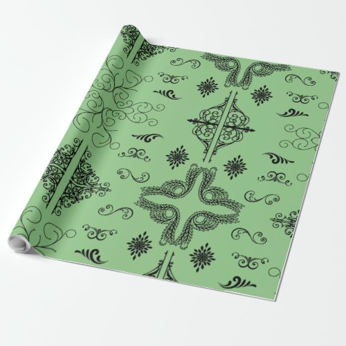 corners_flourish_scroll_frame wrapping paper