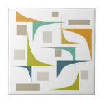 Corners Mid-century Modern Style Geometric Ceramic Tile<br><div class="desc">Add a pop of color to your tile work with this funky corners and rectangles mid-century modern ceramic tile. It features the bright and bold colors of turquoise,  blue,  orange,  green,  and tan</div>