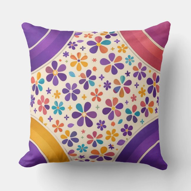 Cornerstone Bloom — Royal Violet Variant Throw Pillow (Front)