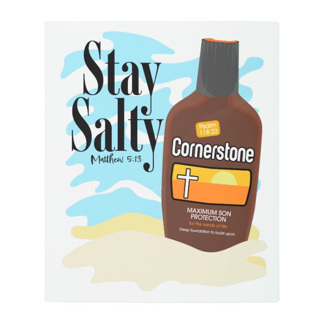 Cornerstone Christian Beach Coastal Inspirational  Metal Print (Front)