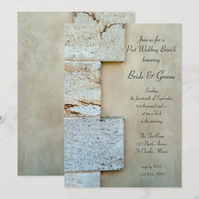 Cornerstones Post Wedding Brunch Invitation (Front/Back)