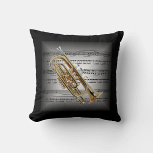Cornet ~ 3-D Sheet Music ~ Pillow Gray/Black ~