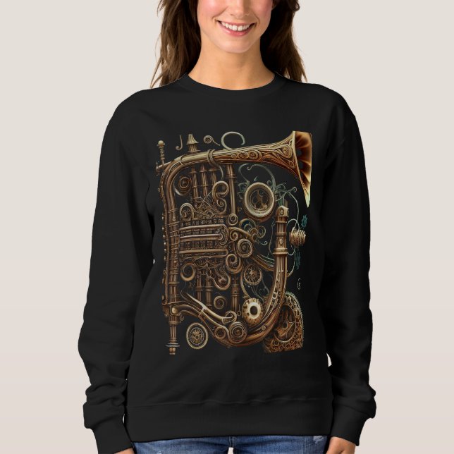 Cornet  music instrument Graphic steampunk Sweatshirt (Front)