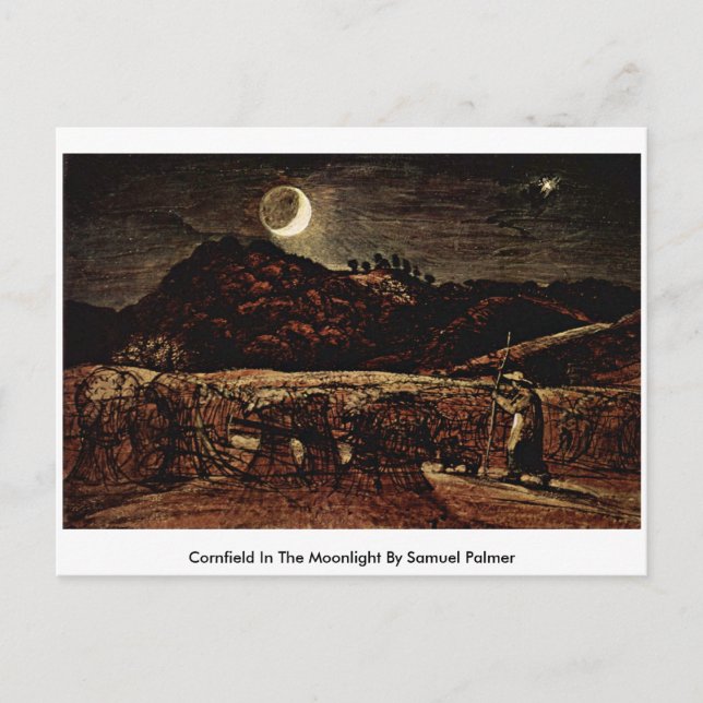 Cornfield In The Moonlight By Samuel Palmer Postcard (Front)