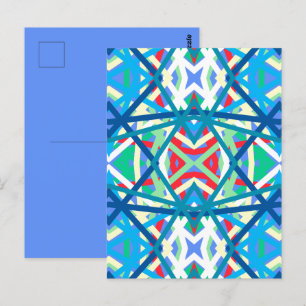 Cornflower Balanced Harmony Colors Abstract Lines Postcard