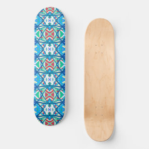 Cornflower Balanced Harmony Colors Abstract Lines Skateboard