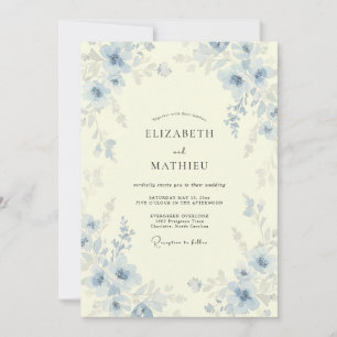 Cornflower Blossom Wedding Invitation