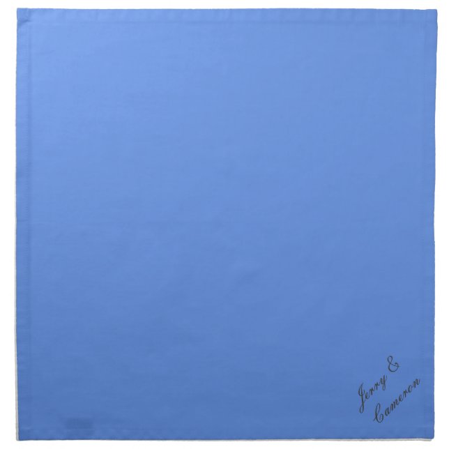 Cornflower Blue 6495ED - With Name or Blank Cloth Napkin (Front)