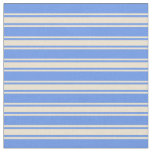 [ Thumbnail: Cornflower Blue and Beige Striped/Lined Pattern Fabric ]