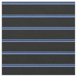 [ Thumbnail: Cornflower Blue and Black Pattern of Stripes Fabric ]