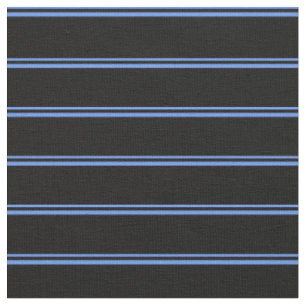 Cornflower Blue and Black Pattern of Stripes Fabric