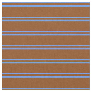 Cornflower Blue and Brown Colored Pattern Fabric